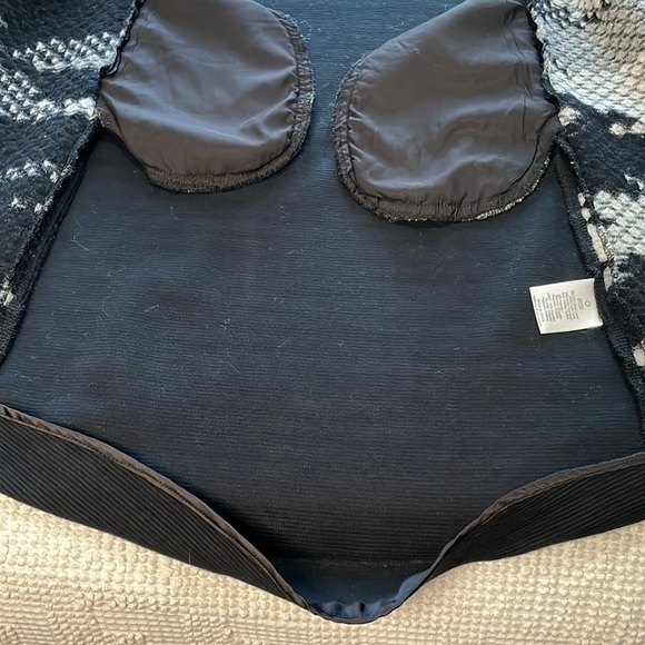 Guest Editor ANTHROPOLOGIE XS Black White Aztec Wool Waterfall Vest Boho Hippie - Picture 10 of 11